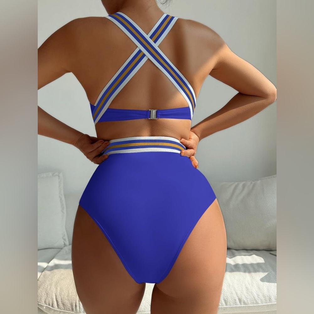 Stylish Blue Women's Bikini Set View 3